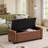 43" Faux Leather Upholstered Storage Bench, Tufted Ottoman Bench For Living Room, Bedroom, Entryway, Brown-1152133821