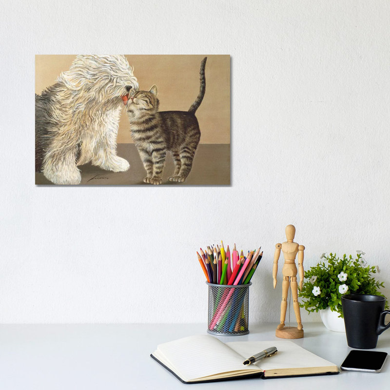 Winston And Churchill by Lowell Herrero - Wrapped Canvas Painting, 20.32 cm H x 30.48 cm W