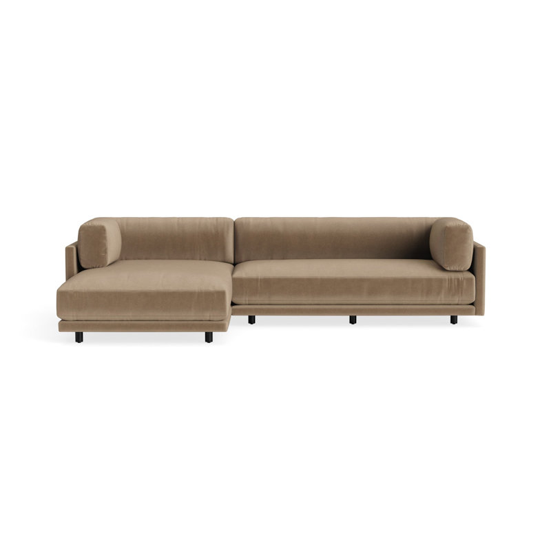 MTO - Sunday Small Sofa w/ Chaise, Otter Velvet, Left