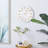 Marble Decorative Wall Clock with Gold Metal Accents