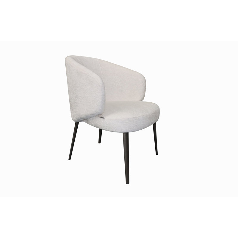 Femi Barrel Chair, Lux Moondust, Plush Snow 100% Polyester