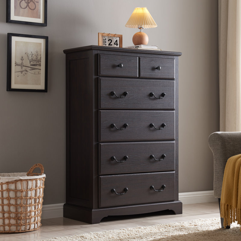 Commode 6 tiroirs l 32 po Krijna, Espresso