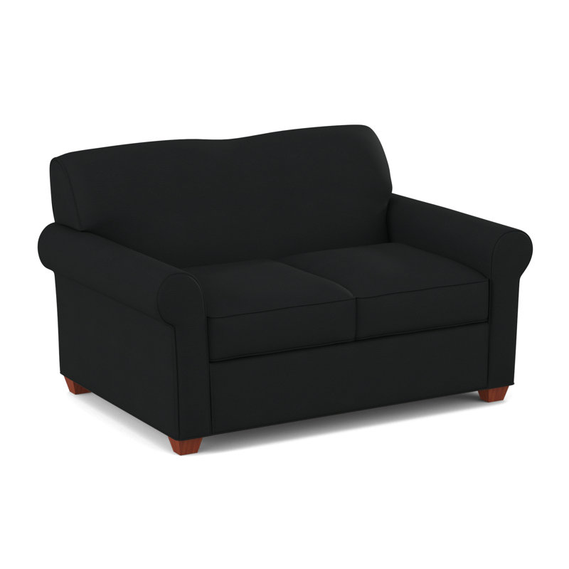 Finn 59" Rolled Arm Loveseat, BM Cherry, Dillon Black