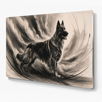 Chiens, chien de berger du Caucase, art mural en métal beige