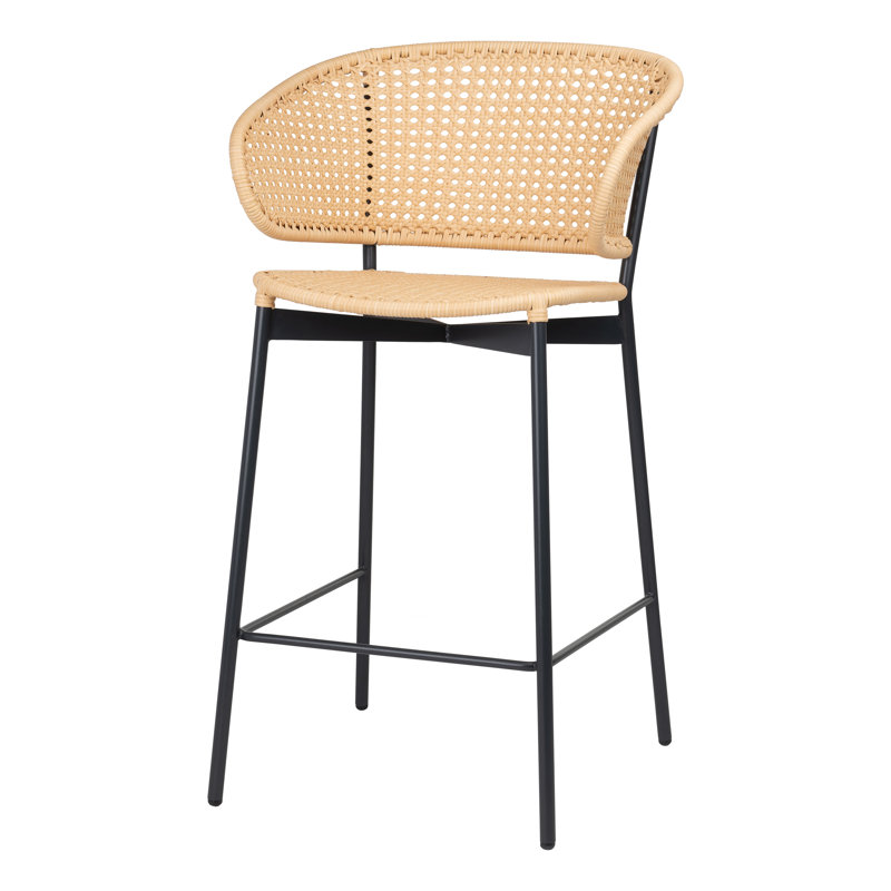 Tabouret de comptoir d'extérieur 26 po Gorm Steel, Naturel