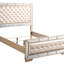 Élégant grand lit perle au design minimaliste