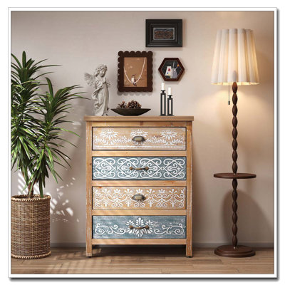 Vintage 4-Drawer Chest with Distressed Wood