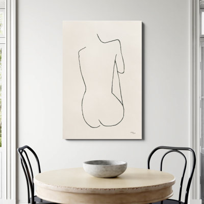 "Silhouette II crème", portrait sur toile