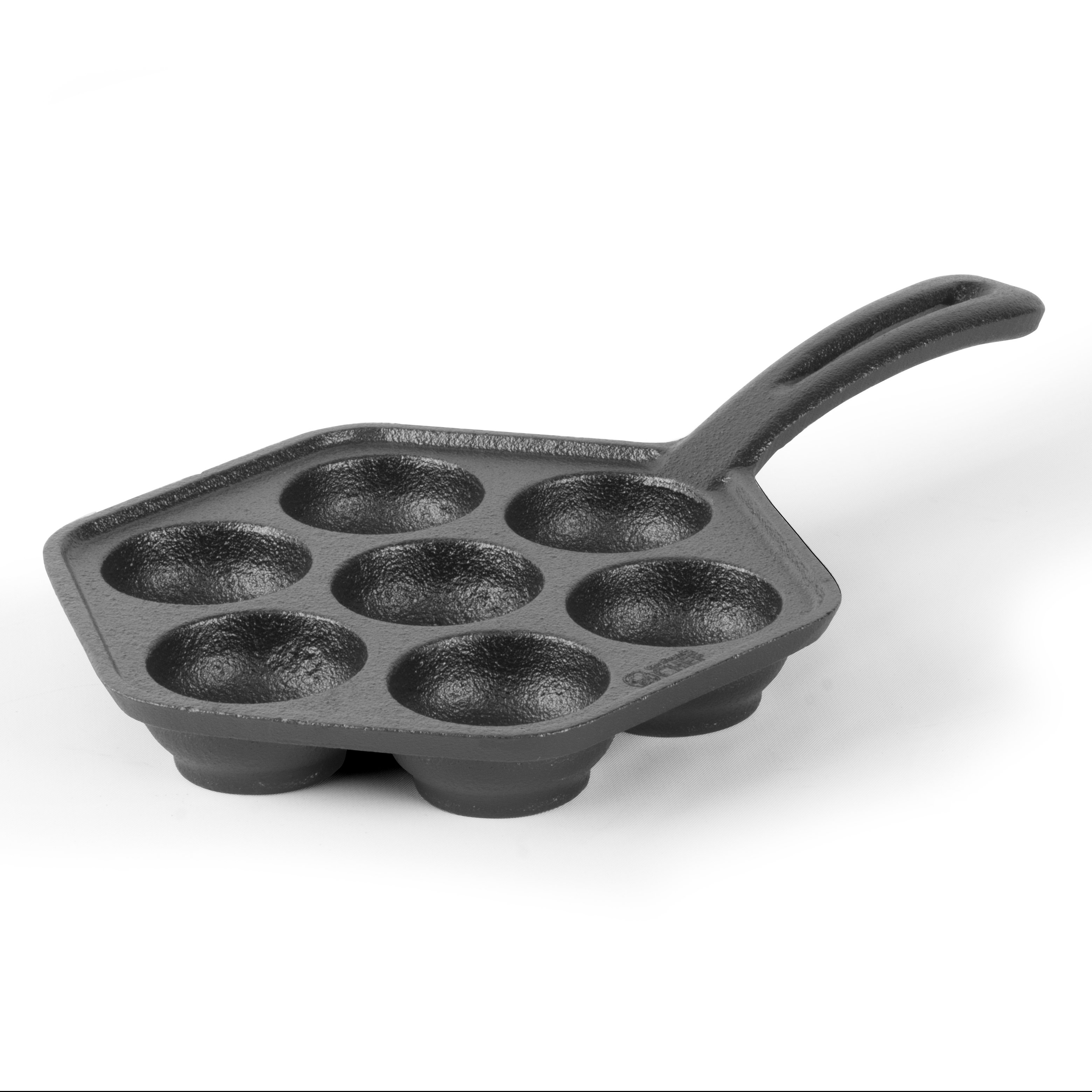 Ebelskiver Pan Upstreet Cast Iron Aebleskiver Pan - Ideal For Mini Pancake Mold, Cake Pop Pan, And Takoyaki Maker - Danish Stuffed (Blue Waffle Iron