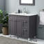 Ensemble de meuble-lavabo simple moderne à 2 portes et 2 tiroirs gris Gylys