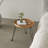 Round Wood And Rattan Side Table, Foldable Table With Metal Tripod, Rattan Round Tray Top, Boho Style, Chic Coffee Table, Foldable Side Table