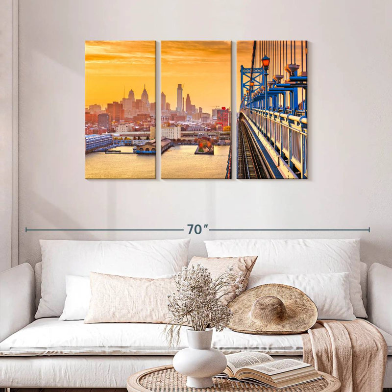 Sireci Philadelphia au coucher du soleil, H 28 po x l 45 po