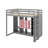 Twin Size  Loft Bed With Shelves,Cabinet And Wardrobe-893138138