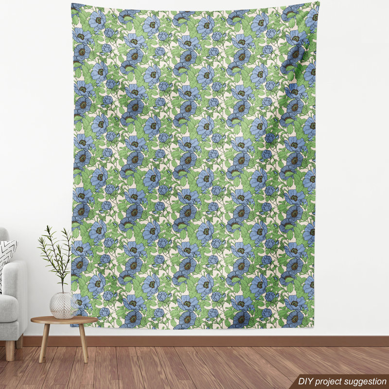 Tissu dessiné à la main, l 58 po x L 108 po