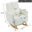Chaise berçante en velours avec coussin en velours blanc