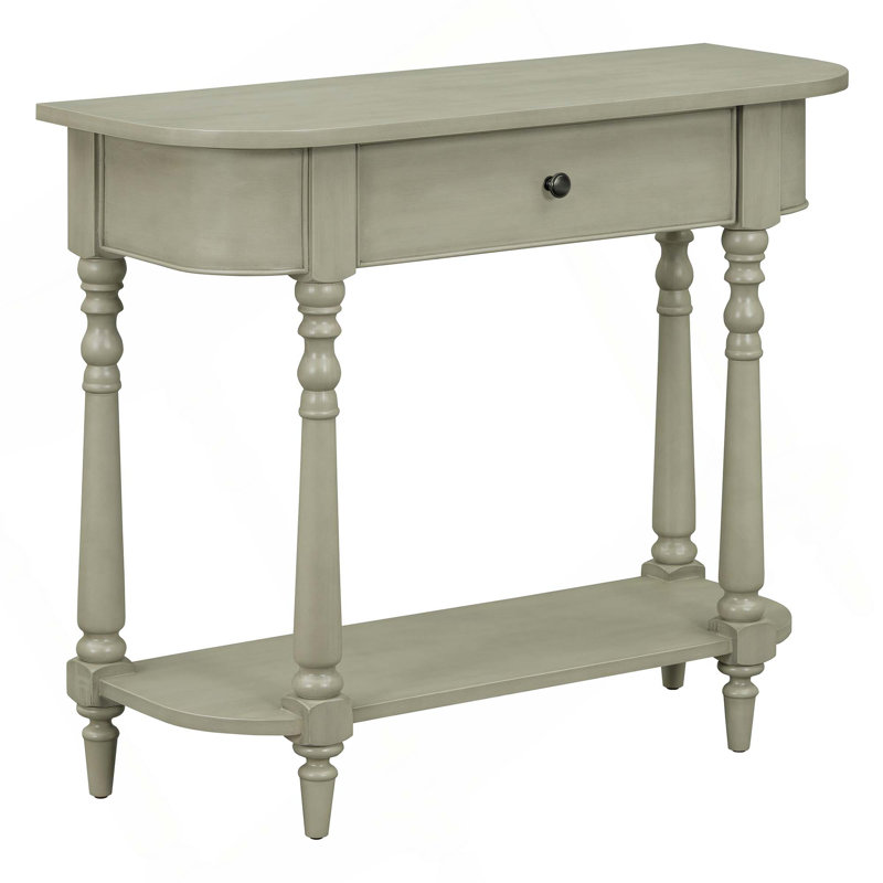 Retro Corner-curved Console Table, Gray