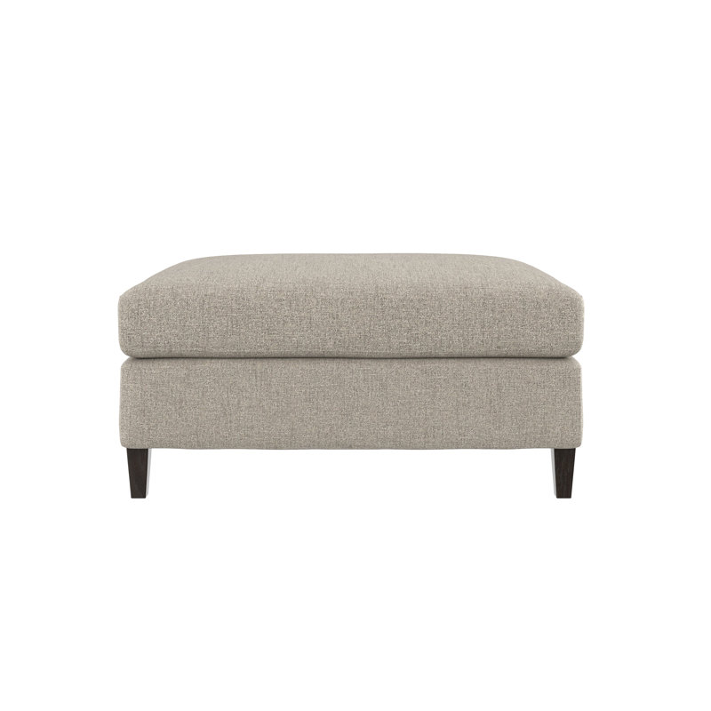 Joli Beige Linen Transitional Rectangle Ottoman