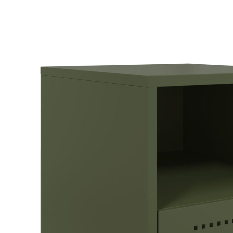 Angeliese 36cm W Steel Bedside Table, Olive Green