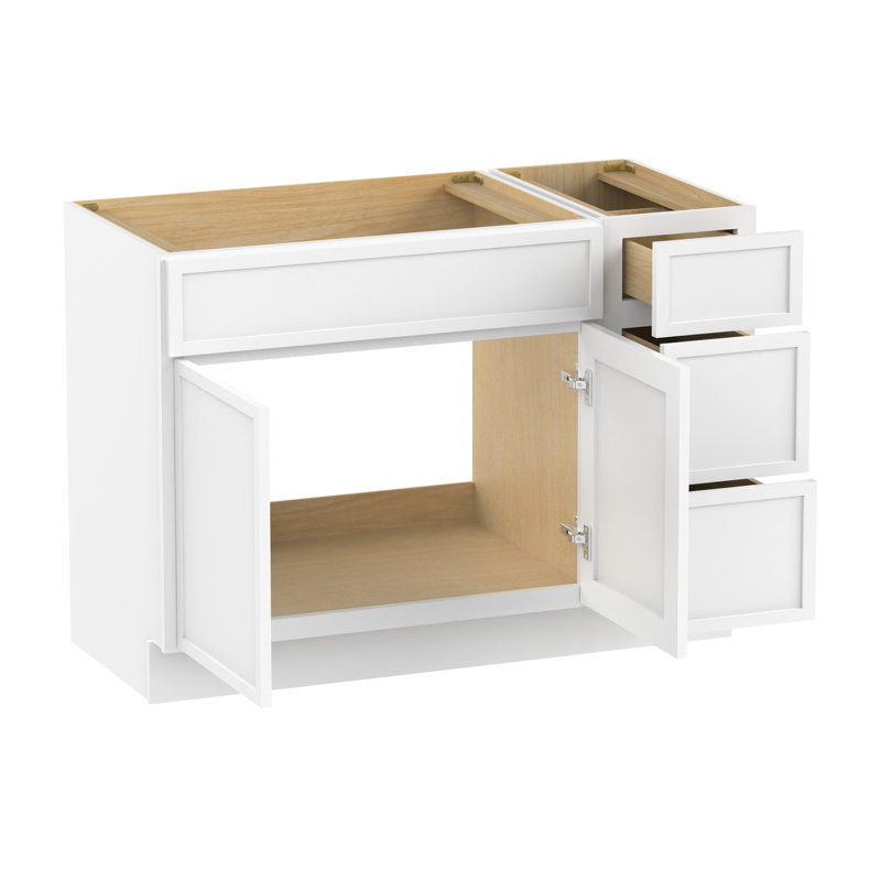 Base de meuble-lavabo simple 48 po seulement, Blanc