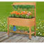 Boîte à fleurs surélevée en bois massif à 3 couches avec roues pour planter des violettes dans le patio ou la serre, rangement sur le dessus et le dessous, grille décorative pour glands, boîte de 41,5 po x l 17,75 po x H 53,25 po