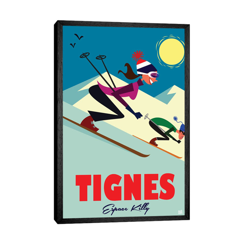 Tignes Espace Killy by Gary Godel - Gallery-Wrapped Canvas Giclée on Canvas, 101.6 cm H x 66.04 cm W, Black Framed