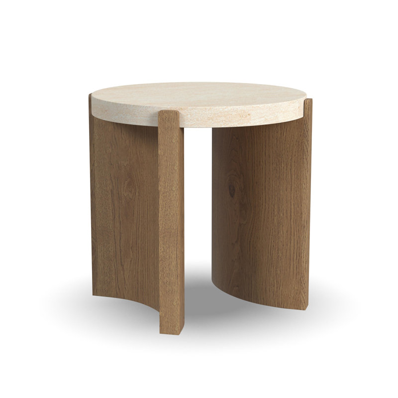 Solstice Round End Table, Cream