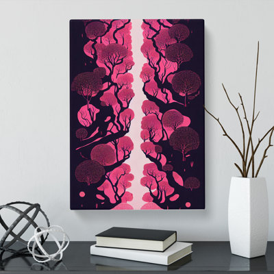 Patankar Japanese Cherry Tree Forest Abstract - Wrapped Canvas