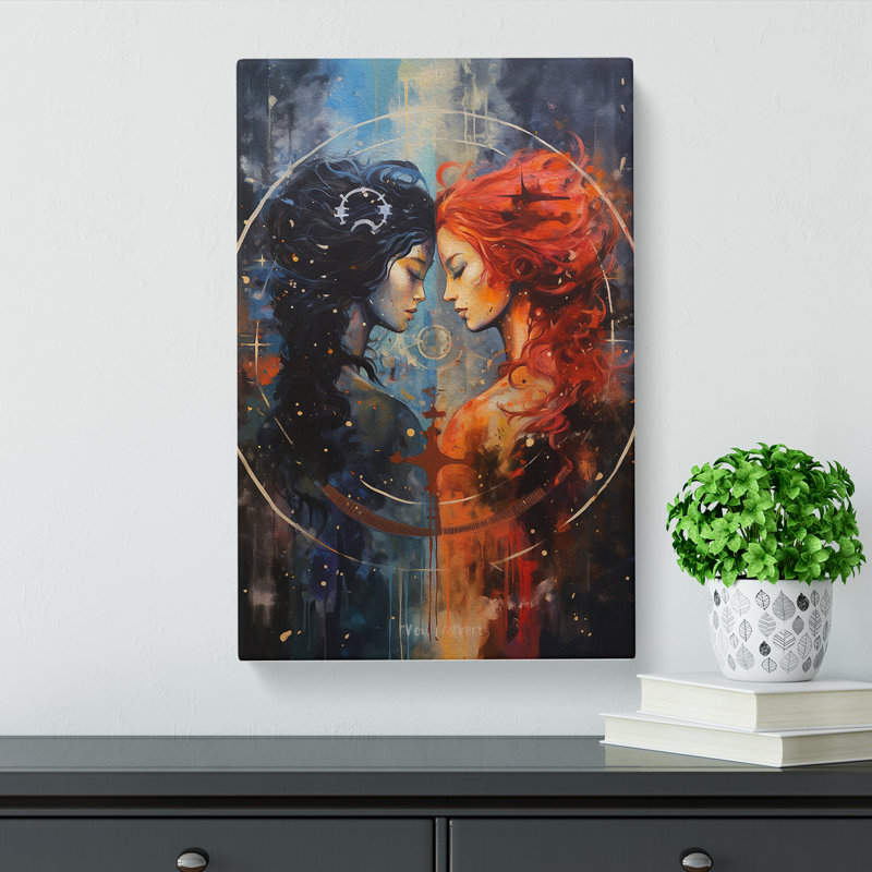 Gemini Zodiac Action - Wrapped Canvas Print