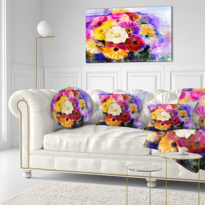 Coussin lombaire floral de fleurs en cascade
