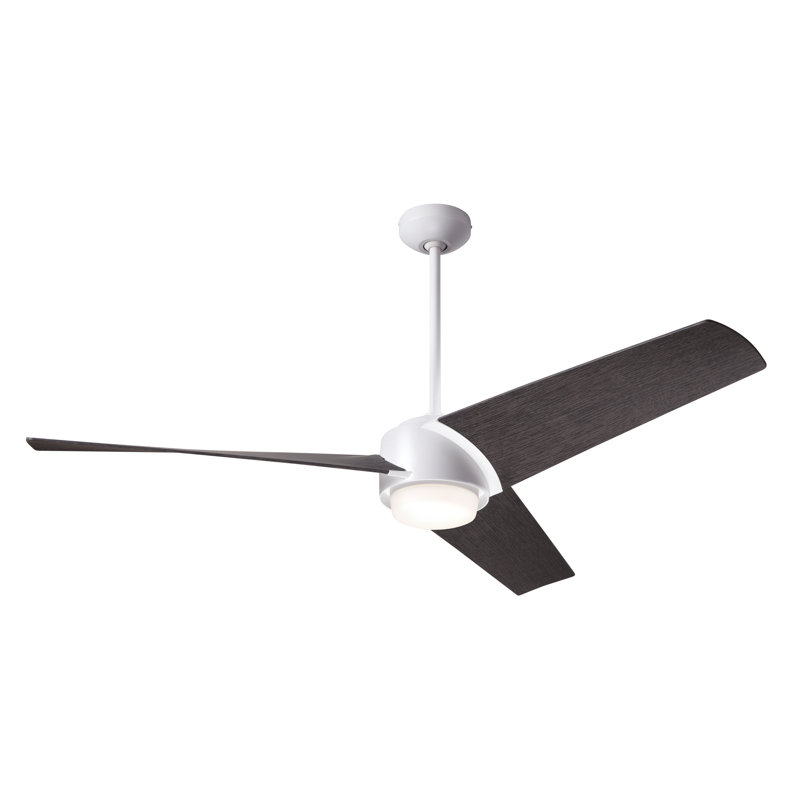 Ambit 56'' Ceiling Fan with LED Lights, Ebony, Matte White, Handheld Remote Control