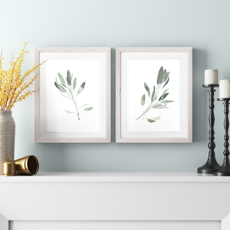 Simple Sage - 2 Piece Picture Frame Painting Print Set