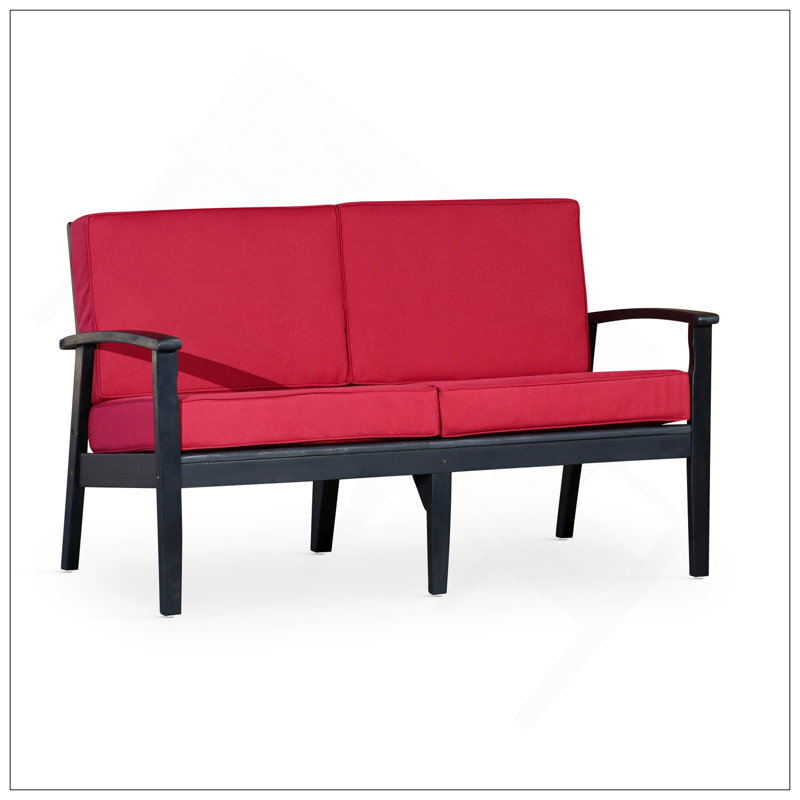 Causeuse eucalyptus avec coussins espresso, bourgogne, Rouge, Noir