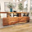Banc rectangulaire en bois avec base surélevée