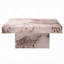 Table basse Itah, détails en faux marbre, carré blanc brun de 36 pouces