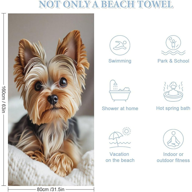 Serviettes de bain Yorkie Dog