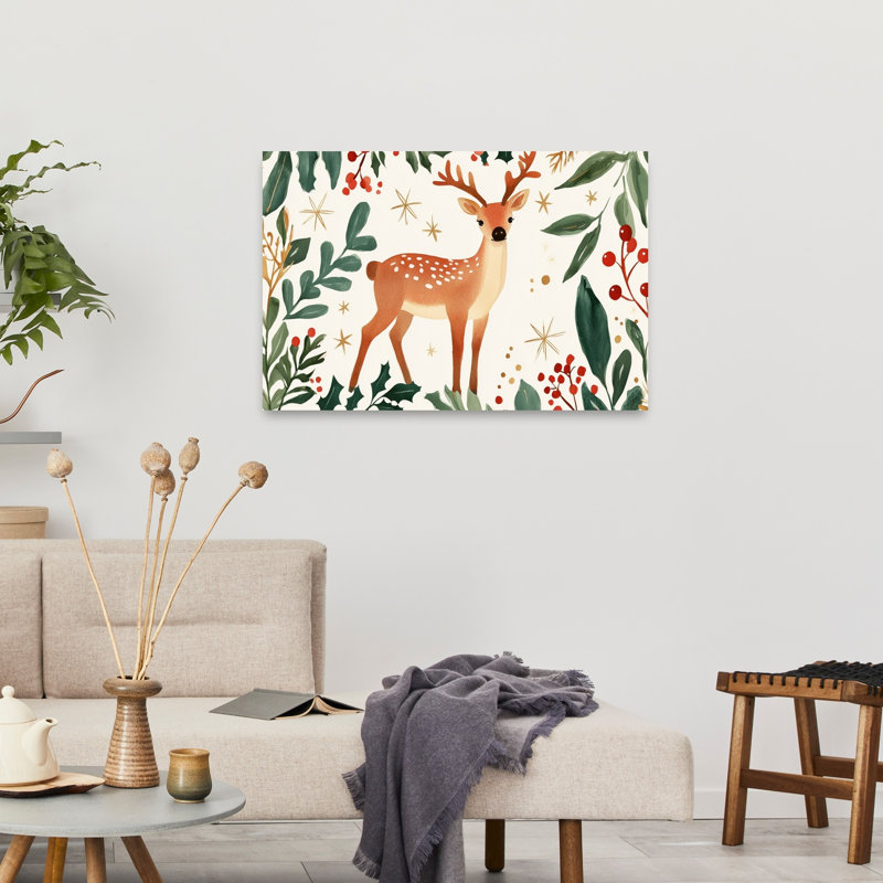Enchanted Forest Deer, 24" H x 36" W