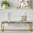 Floral Upholstered Gold Bench-130008457