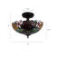 Plafonnier Tiffany avec fleurs roses en verre coloré inclus-656564654