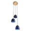Luminaire suspendu triple Caterina - bleu Avio-123554793