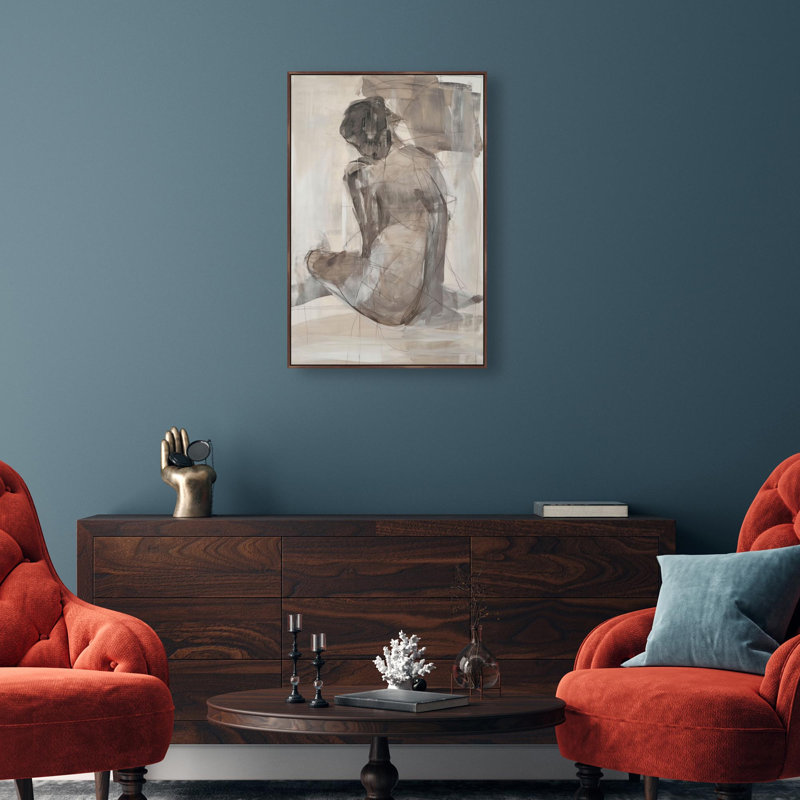 Oliver Gal Bare Elegance I Portrait - Heavy Gel Top Coat Framed Canvas Art, Brown, 37" H x 25" W