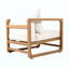 Méridienne d'extérieur, fauteuil club en bois d'acacia, siège surdimensionné avec ensemble de coussins-1389550910