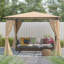 Gazebo de patio en acier de 10 pieds de largeur x 10 pieds de profondeur