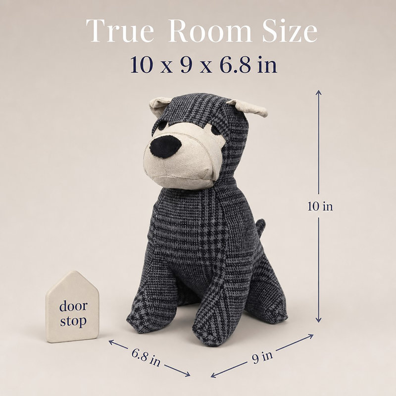 Butoir de porte décoratif pour chien - 2,3 lb avec bouchon lesté, Rayures grises