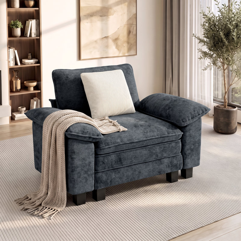 Fauteuil 53,5 po Comfy Cloud Couch, Cyan chenille
