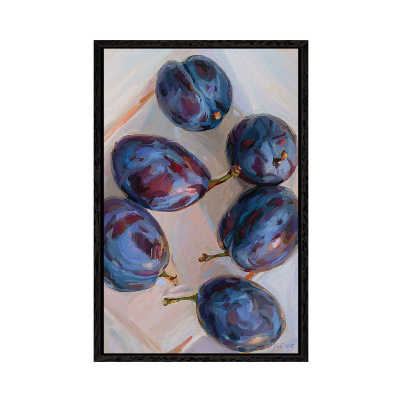 Plums by Svetlana Zyuzina - Floater Frame Gallery-Wrapped Canvas Giclée on Canvas, 101.6 cm H x 66.04 cm W, Black