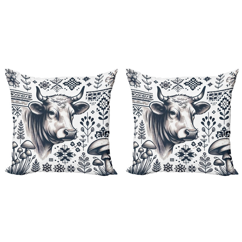 429840_Ambesonne Housse de coussin rustique 2Pack, H 16 po x l 16 po