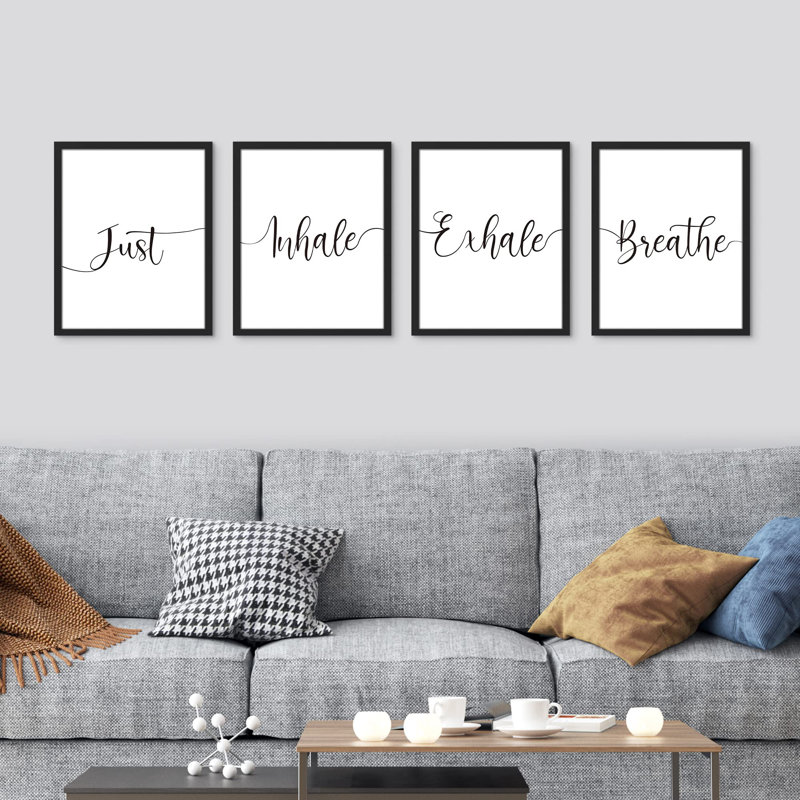 Just Breathe Inhale Exhale, Blanc, H 14 po x l 11 po