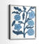 «Blue Folk Florals I», reproduction encadrée de qualité supérieure - prête à être accrochée - aucun clou requis - aucun clou requis-1403757508-1403757560