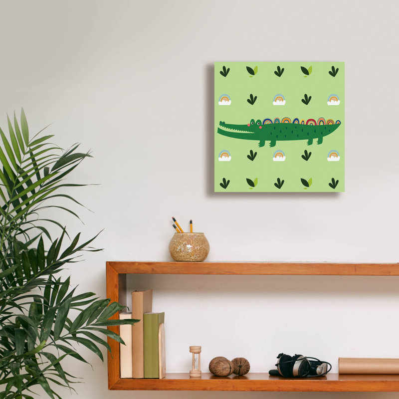 «Epic Graffiti», Cocodrile mignon par Epic Portfolio, art mural sur toile, H 12 po x l 12 po x P 0,75 po