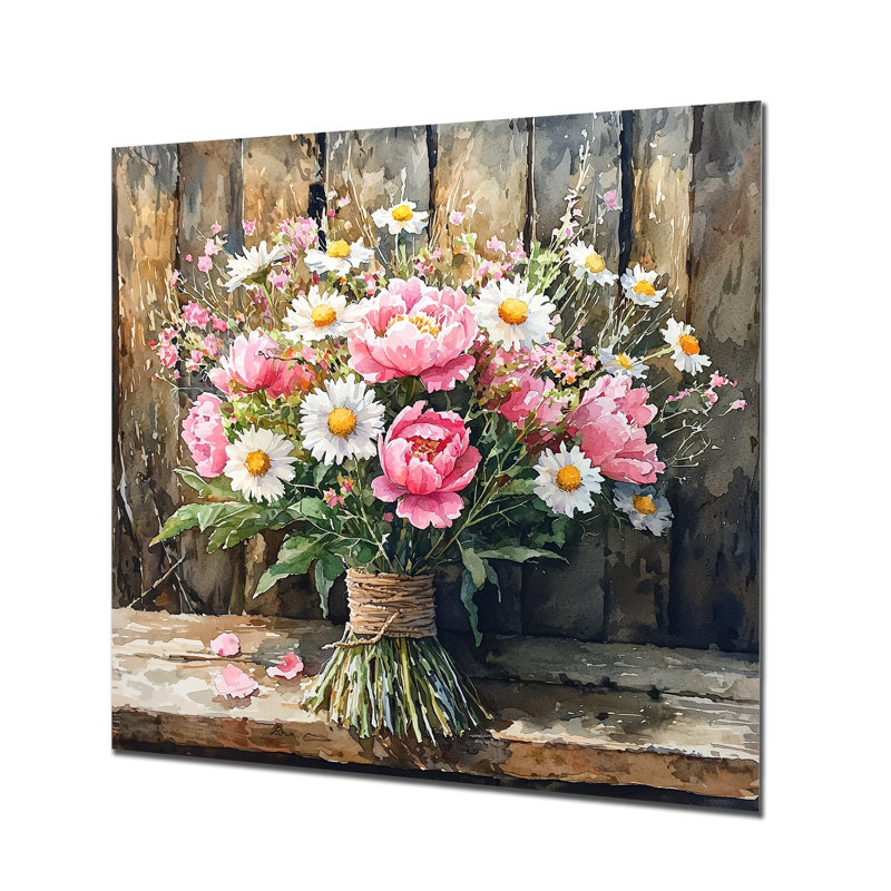 Rustic Romance Bouquet de fleurs sauvages I - Bouquets assortis en métal, H 16 po x l 16 po